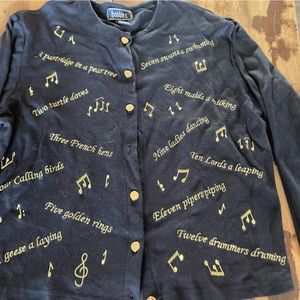 Embroidered 12 Days of Christmas Cardigan